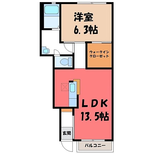 メゾン・ヴィクドワール II ｜茨城県古河市上辺見(賃貸アパート1LDK・1階・45.53㎡)の写真 その2