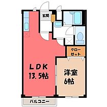 グリーンあらい B  ｜ 栃木県栃木市新井町（賃貸アパート1LDK・1階・39.73㎡） その2