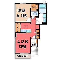 カーサ プラシード  ｜ 栃木県小山市大字雨ケ谷新田（賃貸アパート1LDK・1階・45.77㎡） その2