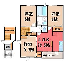 Good Impress B  ｜ 栃木県小山市東城南2丁目（賃貸アパート3LDK・2階・70.08㎡） その2