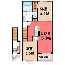 エムズサニーガーデン 25  ｜ 茨城県筑西市門井（賃貸アパート2LDK・2階・59.58㎡） その2