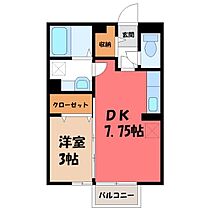 フォンティーヌ結城 B  ｜ 茨城県結城市大字結城（賃貸アパート1DK・2階・29.25㎡） その2