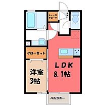 パセオ フロレスタ A  ｜ 茨城県結城市富士見町4丁目（賃貸アパート1LDK・1階・29.44㎡） その2