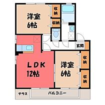 ネバーランド C  ｜ 栃木県小山市西城南5丁目（賃貸アパート2LDK・1階・59.20㎡） その2