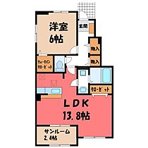 M-フォレスト I  ｜ 栃木県小山市大字間々田（賃貸アパート1LDK・1階・54.19㎡） その2