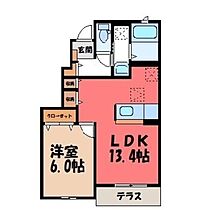 アプローズ D  ｜ 栃木県小山市大字粟宮（賃貸アパート1LDK・1階・45.89㎡） その2