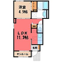 ベルアムール B  ｜ 栃木県栃木市大平町新（賃貸アパート1LDK・1階・40.03㎡） その2