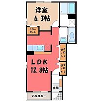 アルエット A  ｜ 栃木県栃木市大森町（賃貸アパート1LDK・1階・46.49㎡） その2