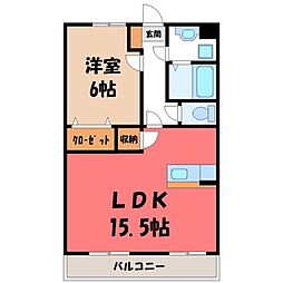 ラ・メール 1LDKの間取図画像