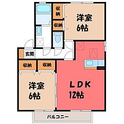 ロイヤルA 2LDKの間取図画像
