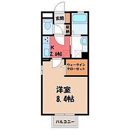 オプティマールB 1Kの間取図画像