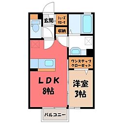 シャトー・デュ・ボヌールA 1LDKの間取図画像