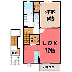 エクセレント・ヴィラ城東A 1LDKの間取図画像