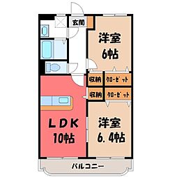 ユーミーEBINUMA 2LDKの間取図画像