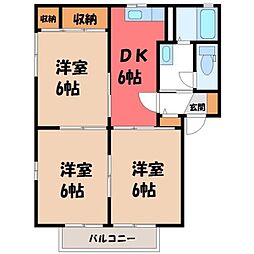 スカイハイツC 3DKの間取図画像