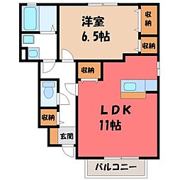 ラルジュメゾンA 1LDKの間取図画像