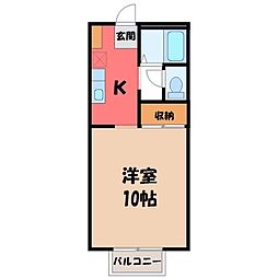 モンブラン 1Kの間取図画像
