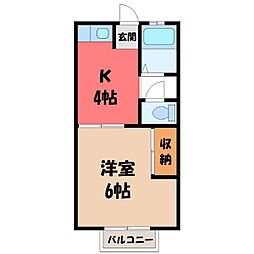 ハイグレード石山 1Kの間取図画像