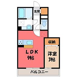 ペルス・ネージュ 1LDKの間取図画像