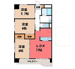 プレジデントマンション 3LDKの間取図画像