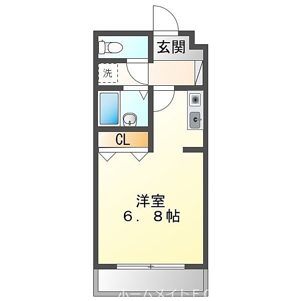 サンライズ牛川 ｜愛知県豊橋市牛川通2丁目(賃貸マンション1R・2階・21.00㎡)の写真 その2