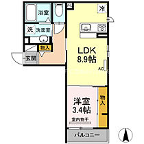 D-room　kume  ｜ 愛知県豊橋市大橋通1丁目（賃貸アパート1LDK・3階・34.16㎡） その2