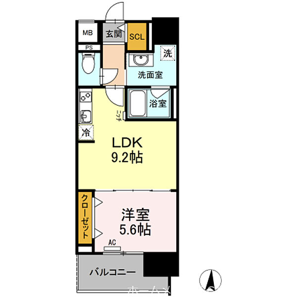 CASA94 0206｜愛知県豊橋市東小田原町(賃貸マンション1LDK・2階・39.96㎡)の写真 その2