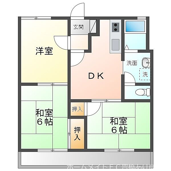 グリーンステージ中橋良　A ｜愛知県豊橋市中橋良町(賃貸アパート3DK・1階・56.42㎡)の写真 その2