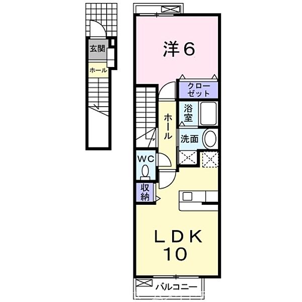 エアリー・ベル ｜愛知県豊橋市牟呂町字北汐田(賃貸アパート1LDK・2階・42.37㎡)の写真 その2