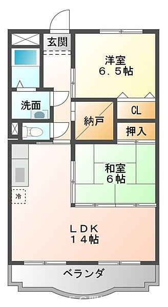 イーストパレス ｜愛知県豊橋市東幸町字大山(賃貸マンション2SLDK・3階・66.00㎡)の写真 その2