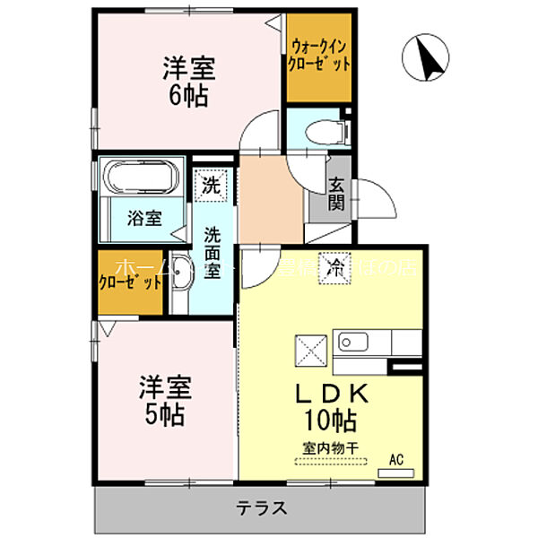 リヴェール　B棟 ｜愛知県豊橋市春日町2丁目(賃貸アパート2LDK・1階・52.50㎡)の写真 その2