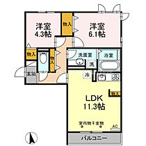 Ott’s　Gejo  ｜ 愛知県豊橋市下条東町字中通（賃貸アパート2LDK・2階・55.44㎡） その2