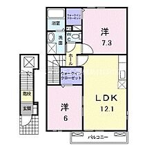 フォレストウイング・K　II  ｜ 愛知県田原市六連町中郷中（賃貸アパート2LDK・2階・60.58㎡） その2