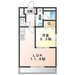 プリエール 1LDKの間取図画像