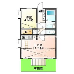 ハイツkirinB 1LDKの間取図画像