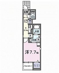 バーミィ　ベル 1階1Kの間取り