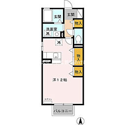 クレール21 2階ワンルームの間取り