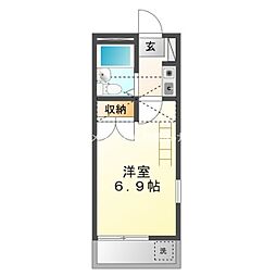 コスモ21有楽 1階1Kの間取り