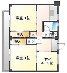 ビレッジハウス津田　3号棟 1階3DKの間取り
