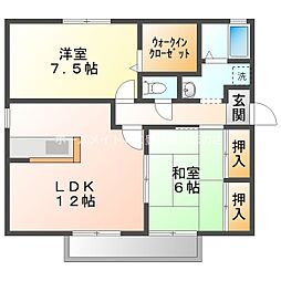 ミレニアムヴィレッジ　Ｂ棟 2階2LDKの間取り