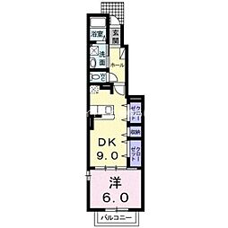 クラールII 1階1DKの間取り