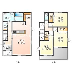 東里戸建 1階3LDKの間取り