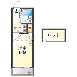 ユトリロ柱九番町 1Kの間取図画像