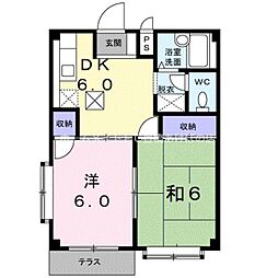 コーポアミーゴ 2DKの間取図画像
