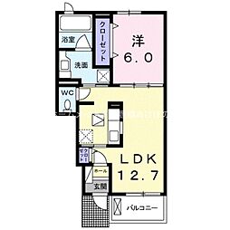 フォルシュ芦原2 1LDKの間取図画像