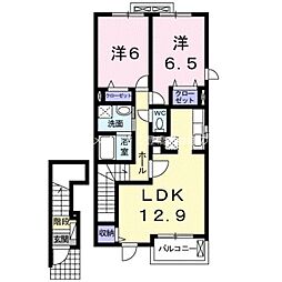 ラ・エストソレイユ 2LDKの間取図画像