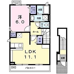 ベルコート 1LDKの間取図画像