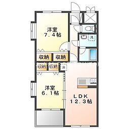 グランスクエアー・M 2LDKの間取図画像