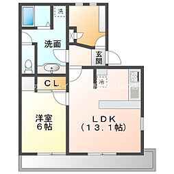 フィオーレコリーナ 1LDKの間取図画像