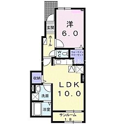 フロレゾン 1LDKの間取図画像